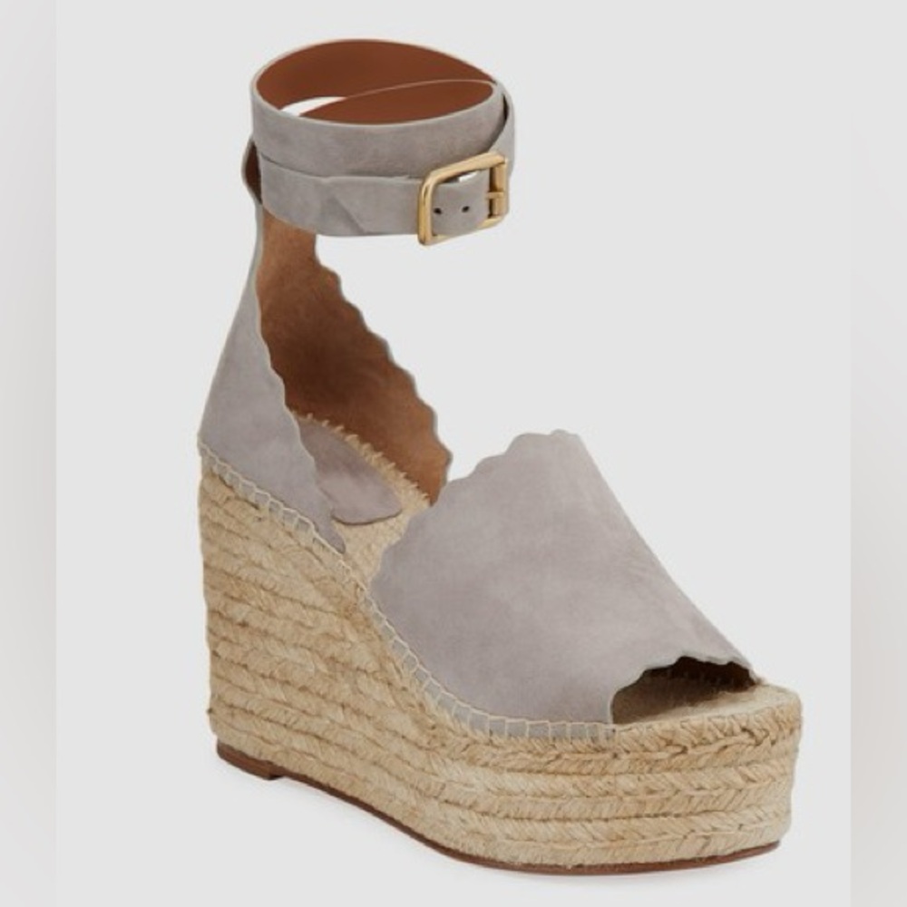 Chloe Lauren Espadrille Wedge Sandal - Grey